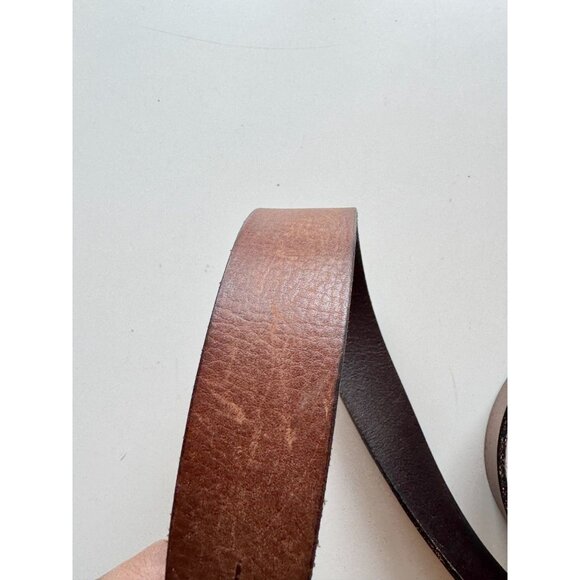 LEVI'S Brown Leather Silver Buckle Hip Belt, Size 40 - Picture 3 of 14